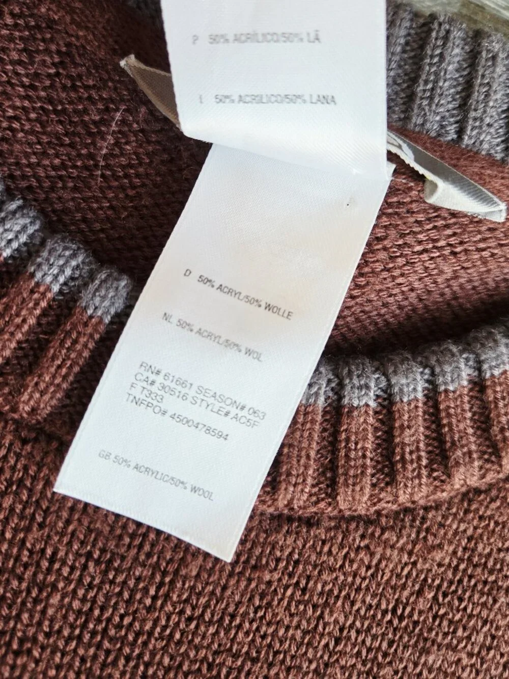 The North Face A5 Series Wool Blend Ribbed-Crew neck Sweater Brown